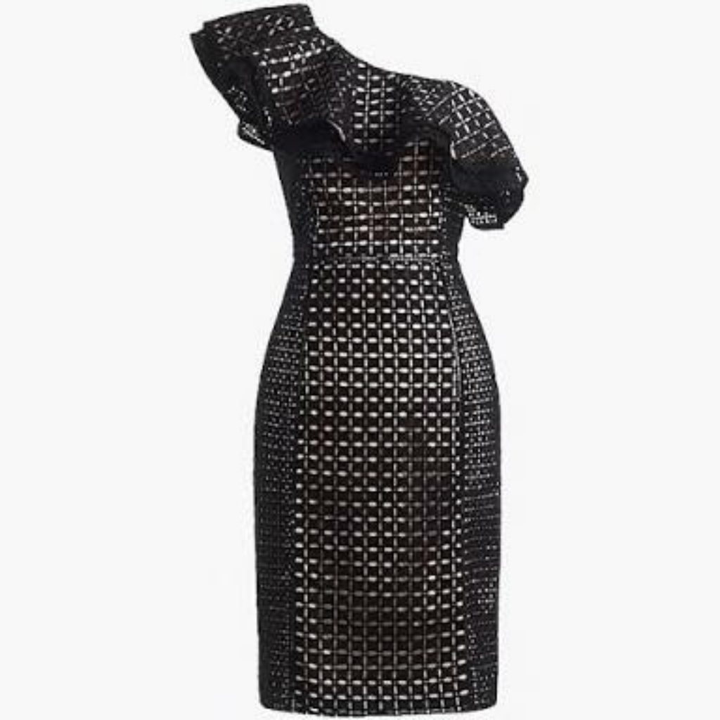 Nwot J. Crew Collection Black Eyelet Nude Dress